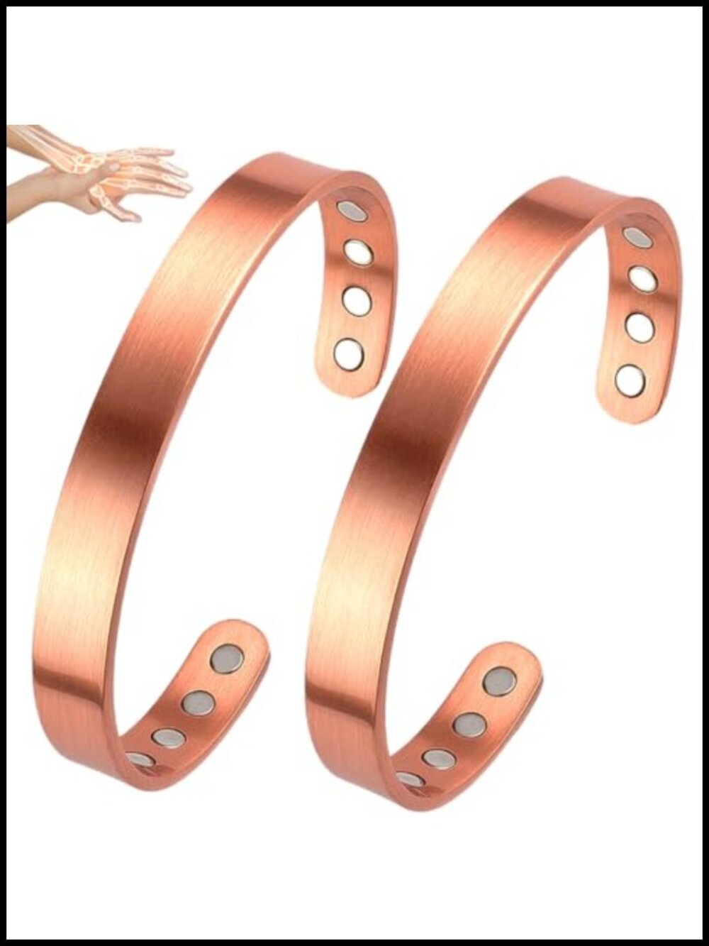 Copper Magnetic Bracelet with 12 Neodymium Magnets Adjustable Unisex